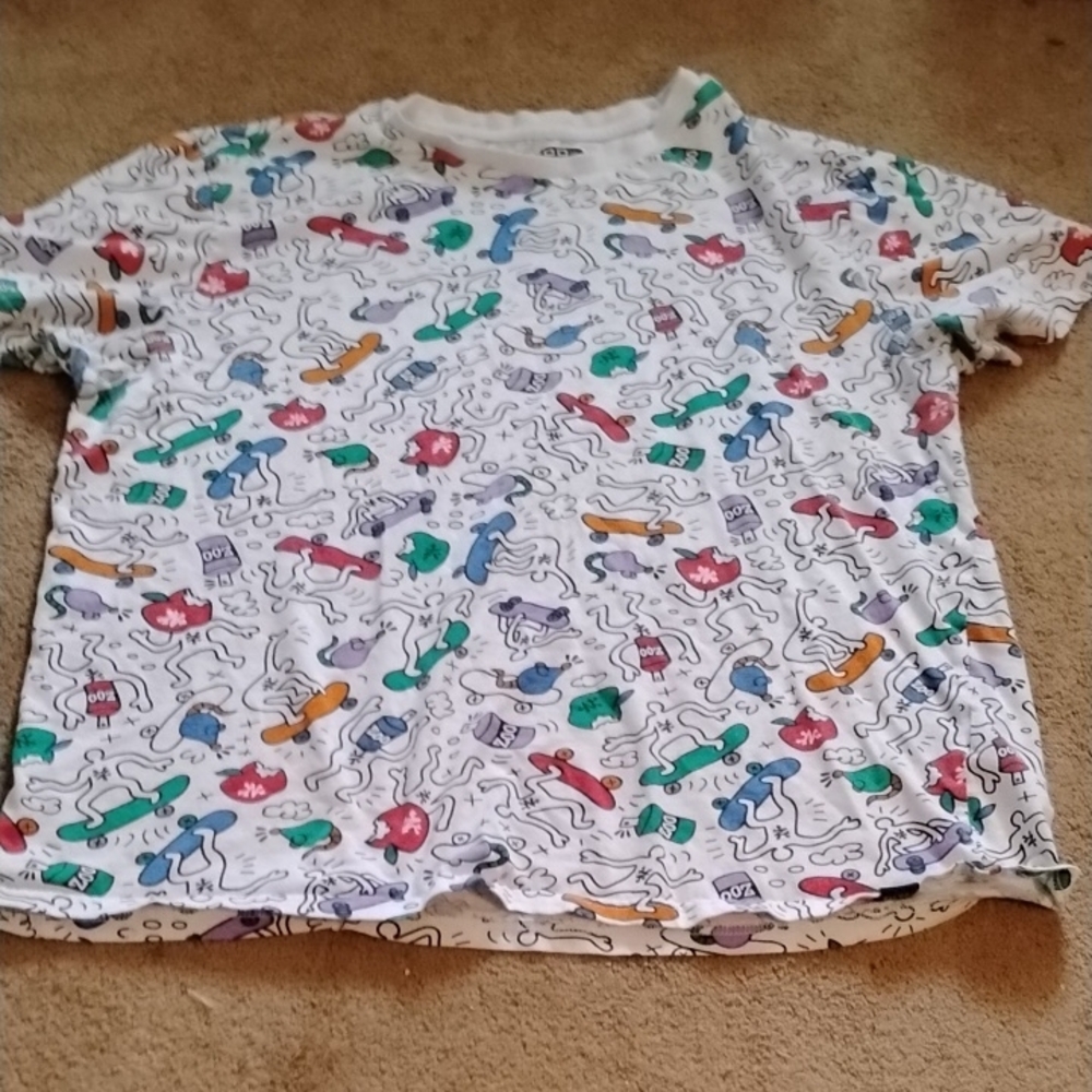 Vintage Zoo York Keith Haring All Over Print Skateboard Y2K Graphic T-Shirt